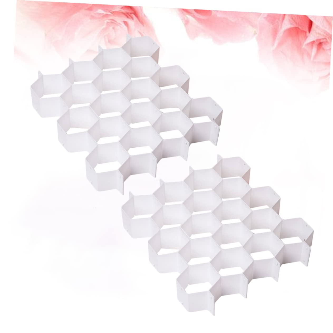TOPBATHY Divisori per Cassetti a Nido D'ape in Plastica, Organizer per Cassetti Regolabile, Set da 4 Pezzi per Biancheria Intima, Calzini e Trucco, Salvaspazio per Armadio e Cassettiera