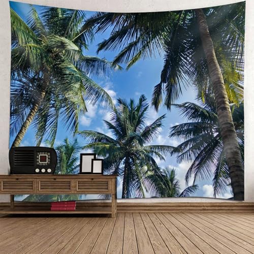 Tenture murale ciel bleu style evasion exotique pour relooker une chambre d'ados