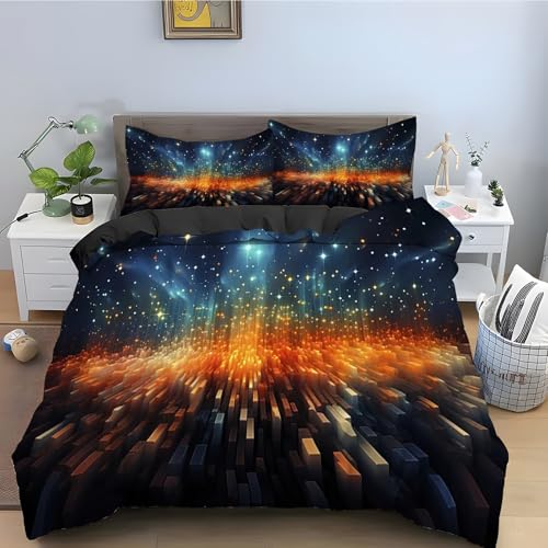 Housse de couette 240 x 260 cm anti-plis avec taies oreiller zippées - 2