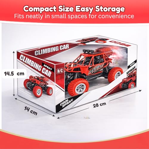 Image of Toy Imagine Remote Control Car for Kids, Rechargeable RC Off Road Buggy with LED Lights & Spray Mist Effect, 40MHz Racing Car Toy for Boys & Girls, Indoor Outdoor Play, Red
