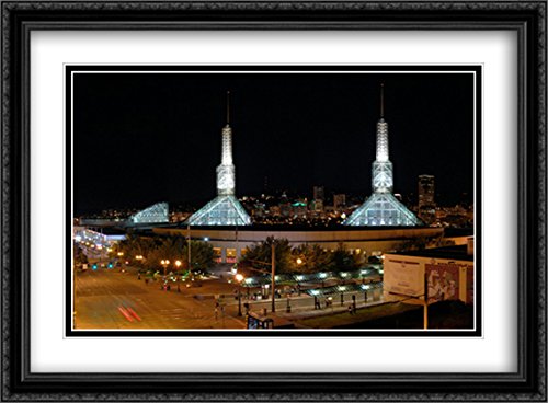 Portland Convention Center, Oregon 2X Matted 38x28 Large Black Ornate Framed Art Print by The Cityscape Art Print Series