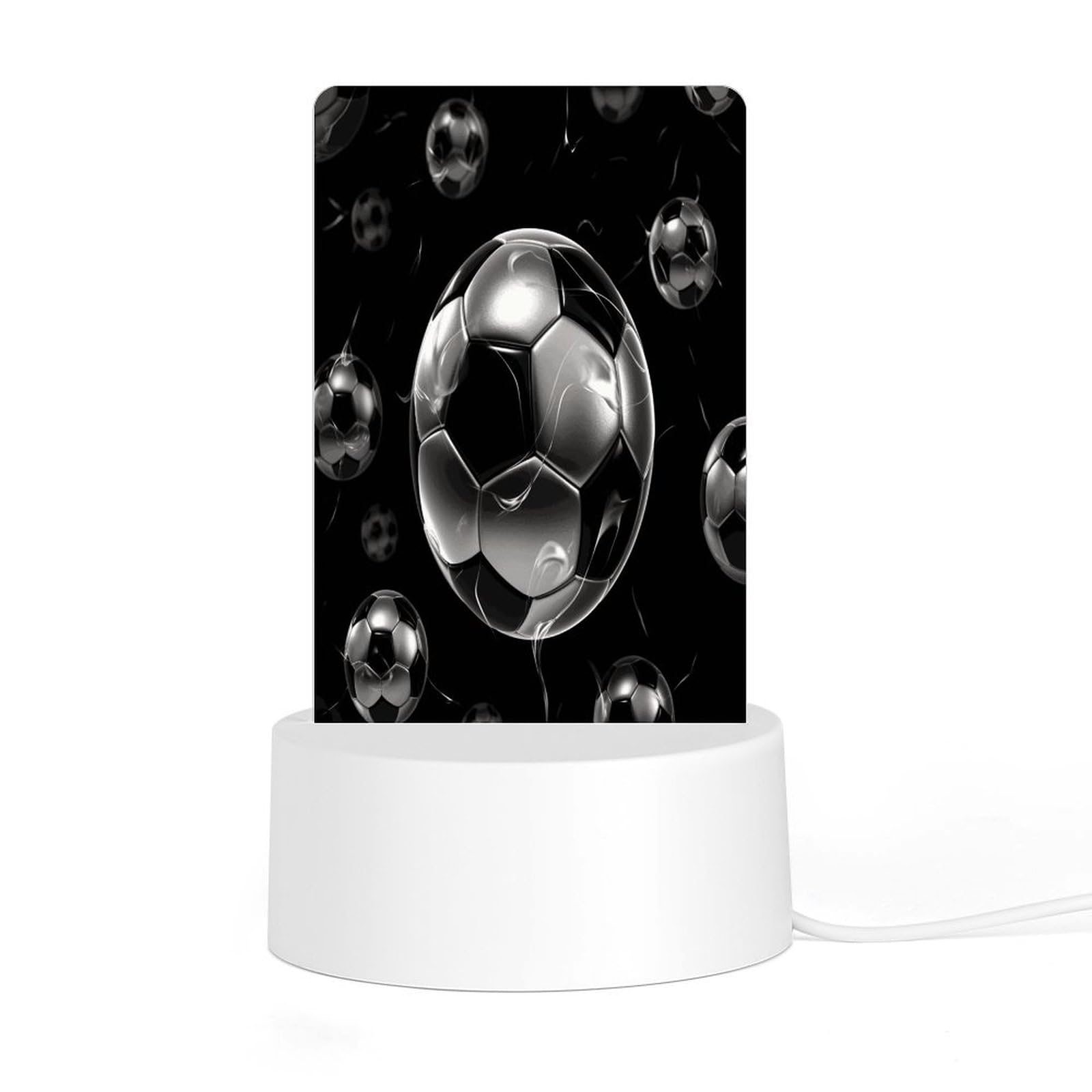 Adfgyerh Style Soccer Black Night Light Acrylic Material Easy Installation, Home Decor Usb Interface Power Supply, Lamp For Restaurant Bar Cafe Room Decor
