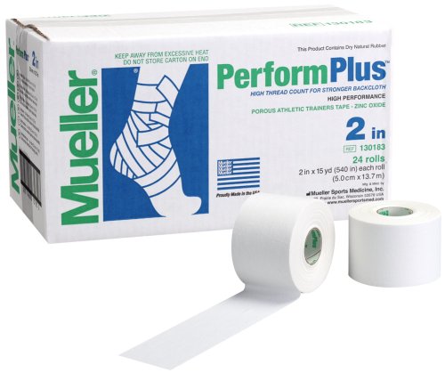 Mueller (Mueller) Path Form Plus Athletic Trainer's Tape 50mm Perform Plus Athletic Trainer's Tape [24 Pieces] Non-Stretchable Cotton Porous Tape 130183 White 50mm