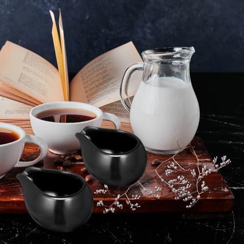 Pots à lait en céramique noirs pour mini pichet à sauce de table bistrot - 8