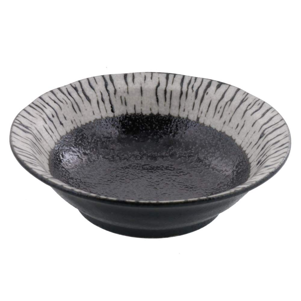Oil Droplets Fruit Bowl, 5.5″ Black Mino Ware