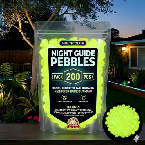 Colorful Glow-in-the-Dark Garden Stones, 2026 New Luminous Pebbles Rocks for Outdoor Walkway Patio...