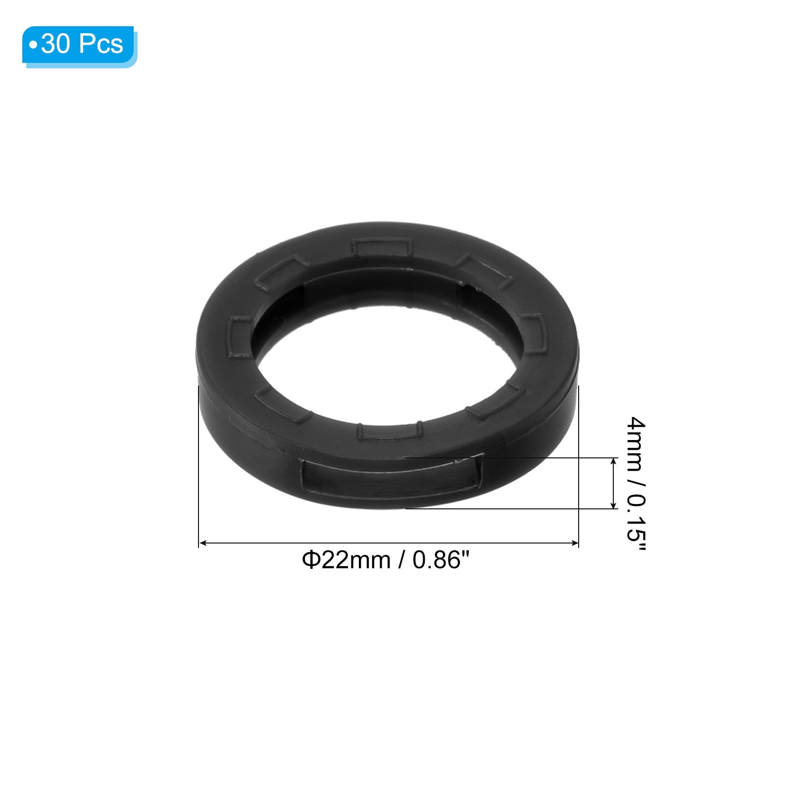 PATIKIL Key Cap Cover Rings, 30Pcs 22mm Keys Identifier Coding Tags PVC Sleeve for Office House Apartment Black - Image 2