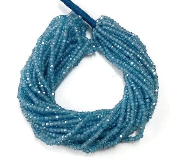Oxyde de zirconium bleu az 2.5-3mm en perles rondelles micro-facettées pour bijoux DIY