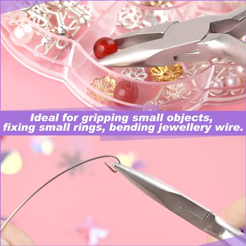 GOLD DEER 3 Inches Mini Long Nose Pliers Chain Nose Pliers Mini Precision Long Nose Pocket Plier Mini Jewelry Pliers for Jewelry Making Bending Wire Small Object Gripping DIY Craft Hobby Supplies - Image 4