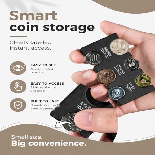 Organizador para monedas yen japonés con 6 ranuras miniatura 6