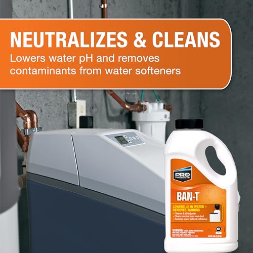 ban-t alkaline water neutralizer and cleaner  water softener tannin and iron removal cleaner - removes hard water deposits lime scale iron staining  restores water softener efficiency