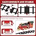 Hnjugfe Electric Train Toy Set for Kids, Christmas Toy Steam Locomotive with Lights, Sound, Rechargeable Battery Operated, Tracks, Carriage, Ages 4-7