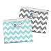 Planet Wise Zipper Sandwich Bags, 2 Count, Teal Chevron/Gray Chevron