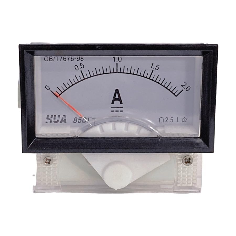 Wenheww 85C17 Needle Panel Ammeter,DC 0-2A Automotive Replacement Amp Meter Gauges for Auto Circuit Measurement Tester, 2.5 Accuracy