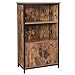 VASAGLE Mobiletto Multiuso, Armadietto, Libreria, Credenza, 2 Ripiani e Scomparto a Doppia Anta, Spazioso, Struttura in Acciaio, per Salotto Studio Cucina, Marrone Vintage e Nero LSC65BX