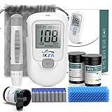 Blutzuckermessgerät, Blutzuckermessgerät set mit teststreifen, Zuckermessgerät, Zuckermessgerät mit teststreifen with 100 Teststreifen and 100 Lanzetten, diabetes test für zuhause, Blood sugar monitor