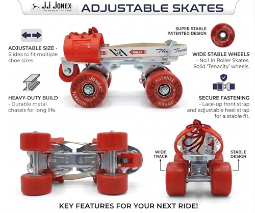 Image of Jonex Boy Tenacity Roller Derby Wheel Roller Skates (Red)