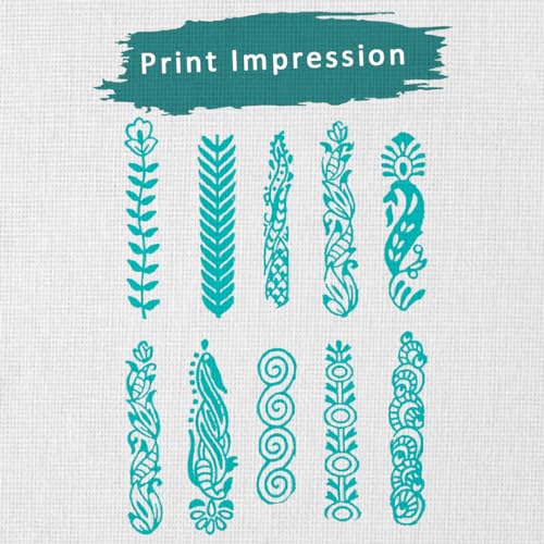 Image of Hashcart Wooden Indian Traditional Design Printing Stamps / Blocks for Printing Saree Border / Dresses / Craft Card Making / Scrapbook / Clay Pottery (Set of 10)