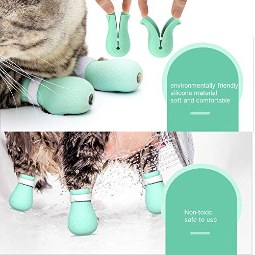 Sapatos para gatos Blusea antiarranhões, sacola de cuidados para gatos, botas de silicone para anima