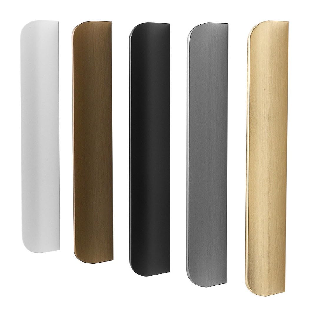 ZESLIV Pack of 4 Hidden Furniture Handles, Invisible Aluminium Cabinet Handles, Hole Spacing 320 mm, Bronze Colour Kitchen Handles, Drawer Handle for Wardrobe, Door, Drawers