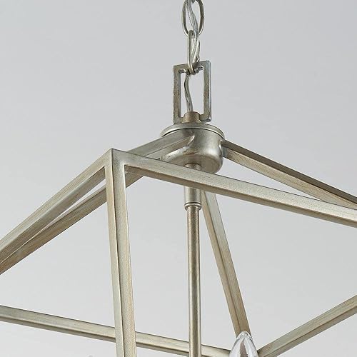 Miniatura 5 de Home Decorators Collection Weyburn - Lámpara de araña de 4 luces con hojas de plata antigua