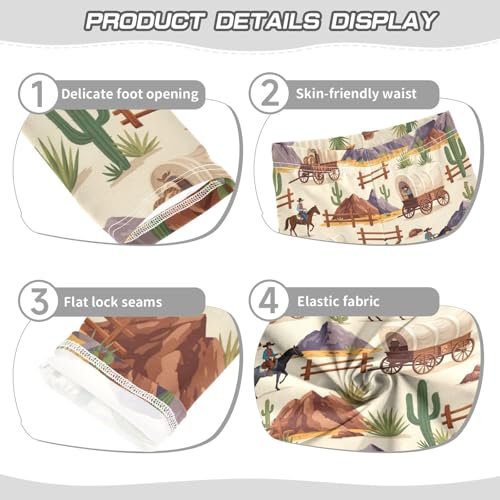 J JOYSAY Western Cowboy Wagon Girls Leggings Soft Comfortable Stretchy Kids Girls Capri Leggings Size 4-10T3