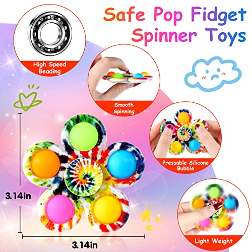 Gigilli Fidget Spinners Pop 2 Pack Kids Fidget Toys Bulk, Goodie Bag Stuffers Kids Party Favors, Adhd Autism Sensory Toys Toddler, Classroom Prizes #TOP2
