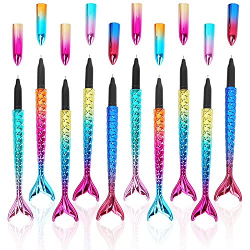 10 bolígrafos con tinta gel, diseño pez sirena miniatura 5