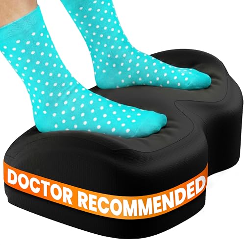 Everlasting Comfort Foot Rest for Under Desk at Work - Memory Foam Office Foot Stool & Under Desk Footrest Leg Elevation Pillow for Gaming & Home Office, Supports Posture