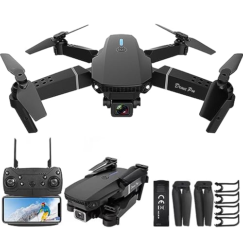 Mini Drone with Camera for Adults - Christmas Toy Gift for Beginner Age 15 Years Old - RC Quadcopter Multirotors | Foldable UAV | WiFi HD FPV Live Video | One Key Take Off/Land | Altitude Hold | Headless Mode | 360° Flip | Carrying Case (INS+ Black)