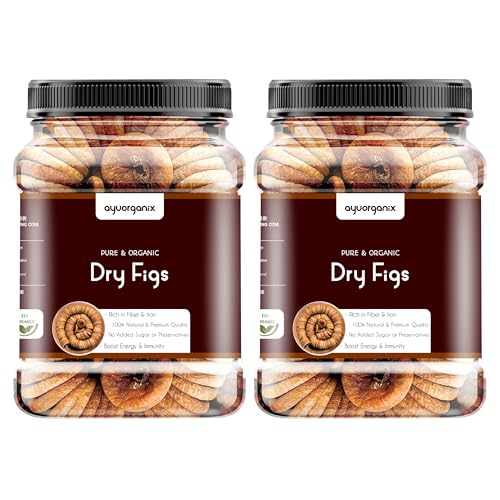Image of AYUORGANIX Premium Dry Figs 415gm*2 | Natural Afghani Anjeer | High Fiber Healthy Dry Fruits | Soft, Fresh & Delicious Figs for Daily Snacking (415gm*2)