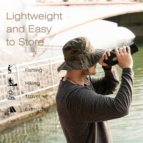 Image of Bucket Hat Wide Brim UV Protection Sun Hat Boonie Hats Fishing Hiking Safari Outdoor Hats for Men and Women