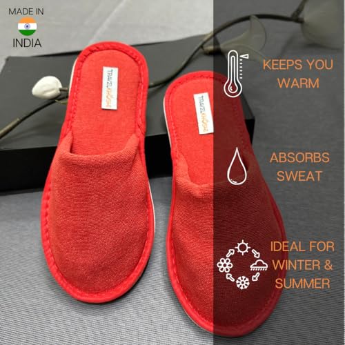 Image of Travelkhushi Unisex House Slippers For Winter & Summer Carpet Slippers for Bedrooms Indoor Home Slipper Comfy Soft Cozy Flip Flops