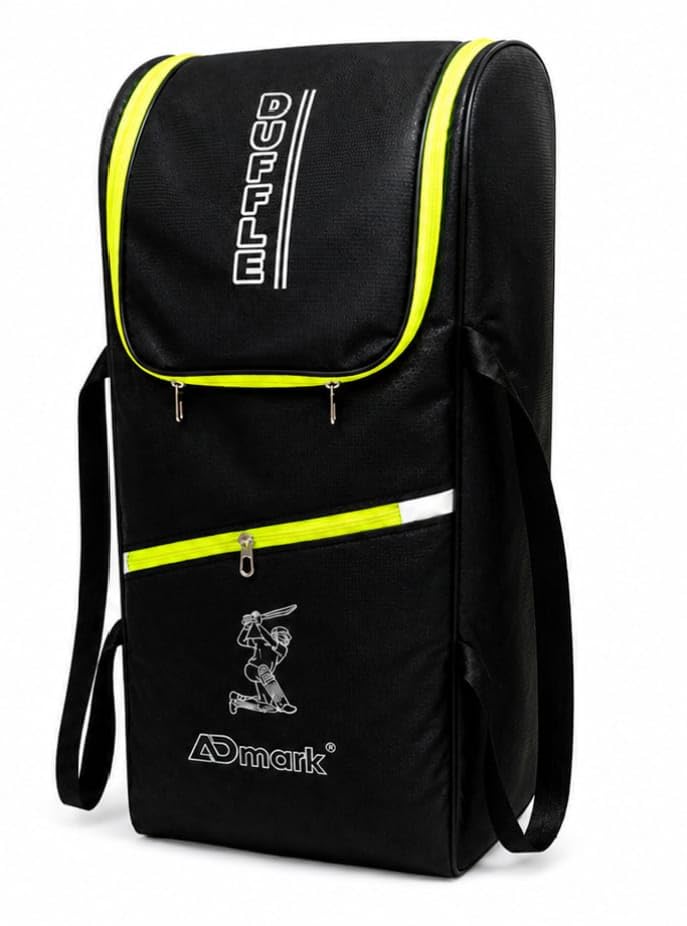 ADMARK Duffle Cricket Kit Bag, Black with Yellow Camo, Polyester, Multiple Storage Compartments, Adjustable Shoulder Straps-image-2