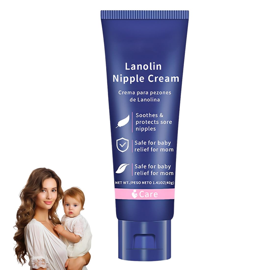 Crème sein allaitement 40 g, crème hydratante allaitement et sevrage, soin quotidien peau sèche sensible qui tire, formule confort pour routine douce, soin peau maman quotidien