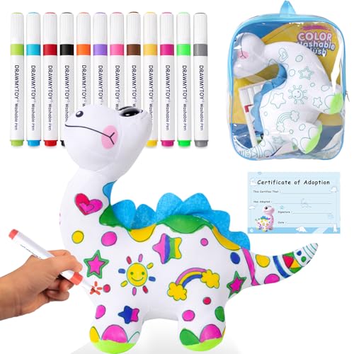 DRAWMYTOY DIY Coloring Plush Toy with Washable Markers,...