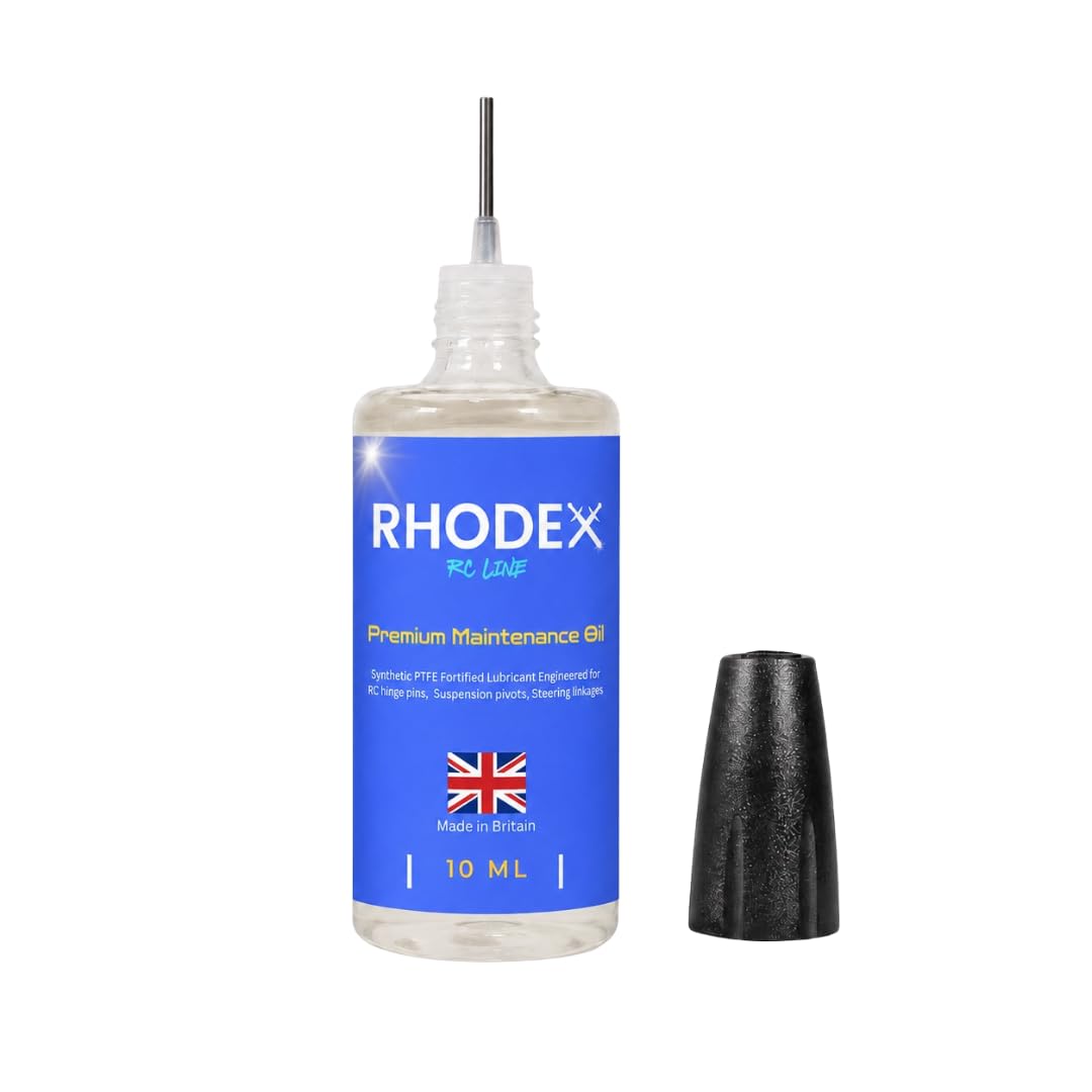 Rhodex RC Line Maintenance Oil 10 ml – Synthetic PTFE-Fortified Lubricant for RC Hinge Pins, Suspension Pivots, Steering Linkages & Moving Parts