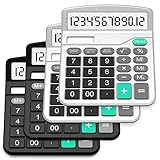 Calculator, Splaks 4 Pack Standard Functional Desktop Calculator Solar and AA Battery Dual Power Ele