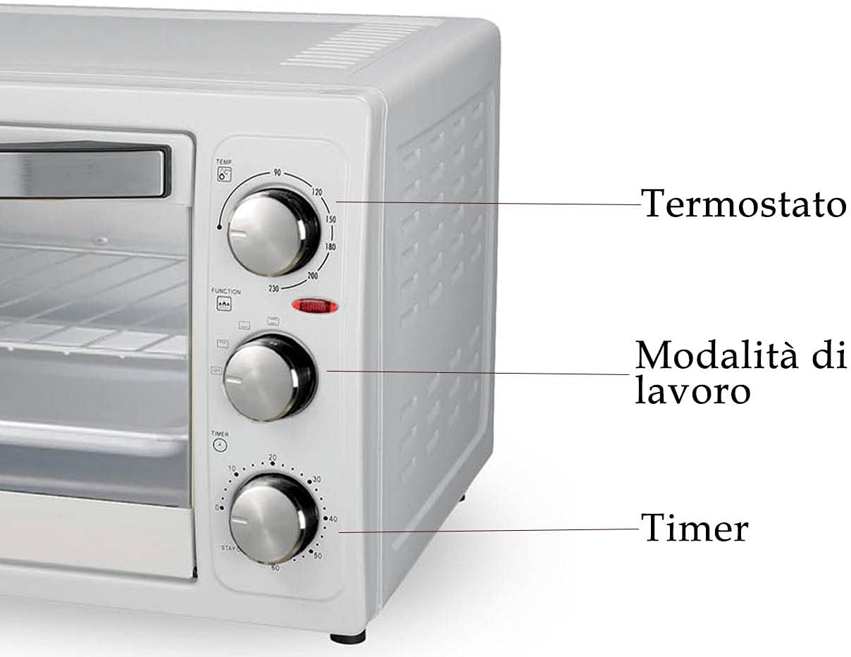 YASTA Forno Elettrico 20L bianco 1300W Termostato Regolabile Timer Fornetto YASTA Forno Elettrico 20L bianco 1300W Termostato Regolabile Timer Fornetto
