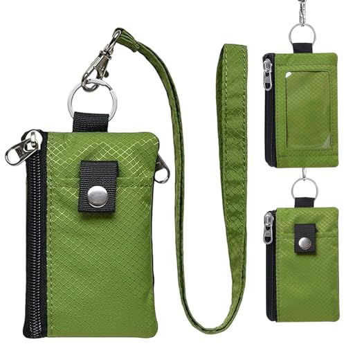RFID Blocking Wallet, Wallet for Men, Anti-theft Small Wallet RFID for Women with Lanyard Keychain,Water-resistant Zip ID Case Wallet ID Holder Zipper for Cards Travel,Wallets for Men's Women's