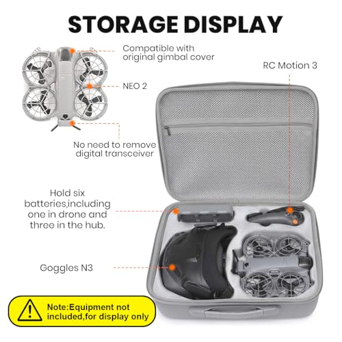 Image of ZORBES Compatible with DJI Neo 2 Drone, Travel Case Bag Accessories for DJI Neo 2 Drone Bag, PU Waterprooof Zip -up Carrying Bag with Shoulder Strap Shockproof Custom-fit Storage Bag (Case Only)