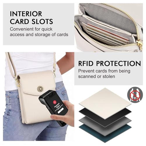 Image of Peacocktion Small Crossbody Bags for Women Travel Cell Phone Purse RFID Wallet Purses with Adjustable Strap Trendy