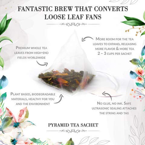 Miniatura 7 de Té Oolong de frambuesa de La Tea Dah, bolsas de té de frambuesa prémium hechas con hojas de té Oolong, trozos de manzana, trozos de arándano,