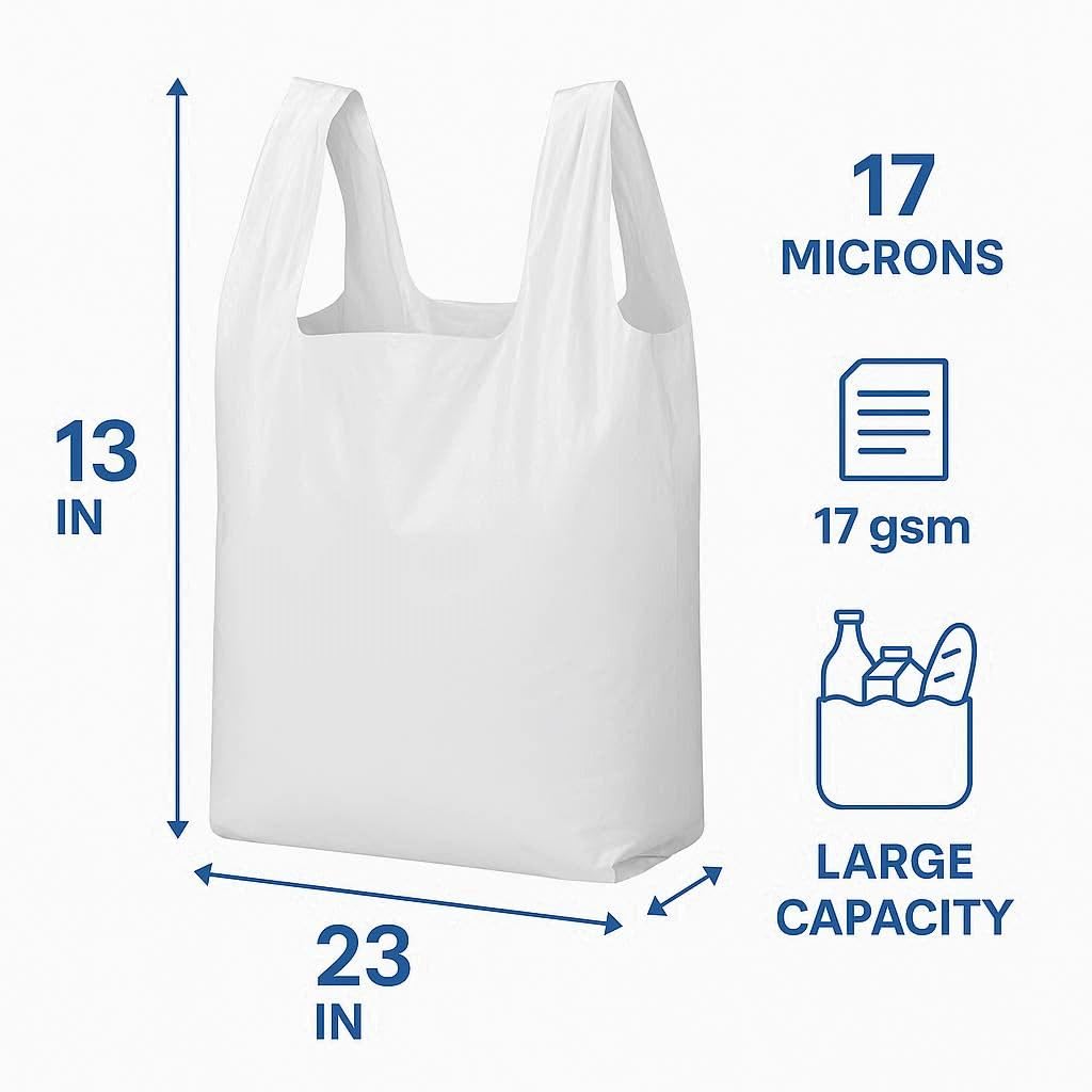 Sabco – Sacchetti In Plastica HDPE Resistenti, 30,5 X 45,7 X 61 Cm, Bianchi, 100% Riciclabili – Confezione Da 300 Pezzi