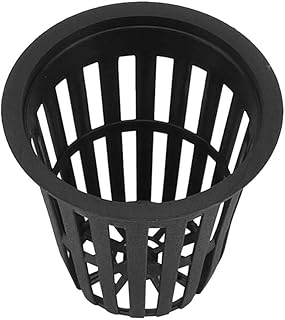 Fditt 10 Pcs Jardin Fendue Maille Net Tasses Jardin Net Tasses Pépinière Pots Heavy Duty Large Lèvre Rond Seau Panier pour Hydroponique(1#)