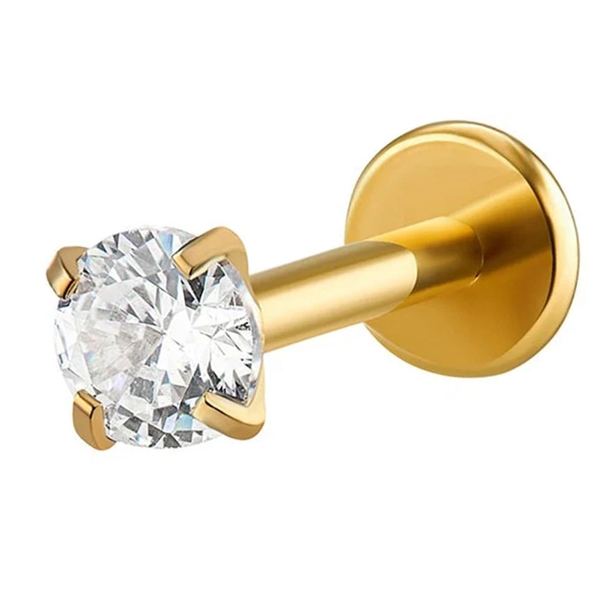 MQLSAERI 1 pieza de piercing para el cuerpo titanio barras interiores para labio labret piercing de 8 mm pendiente de hélice 16 G tragus barra piercing para labio tragus pendiente piercing joyería oro