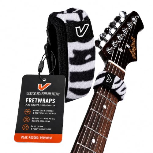 Image of Gruv Gear FretWraps Wild 'Zebra' String Muter 1-Pack, Extra Large, Zebra Print