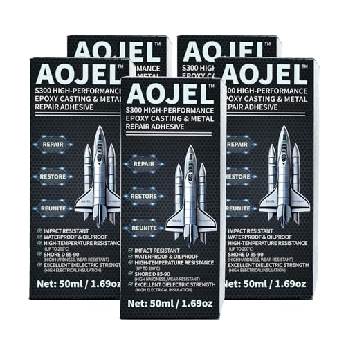 2-Part Structural Epoxy for Metal Repair — High-Strength Bond, Drillable, Heat-Resistant & Water-Resistant — 5-Pack (Total 8.45 oz)