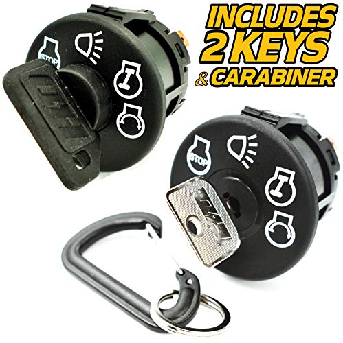 Hd Switch Starter Ignition Switch Replaces John Deere L100 L105 L107 L110 L111 L118 L120 L130 Mowers Includes 1 Umbrella & 1 Steel Key & Free Carabiner #TOP4