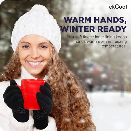 Image of TEKCOOL Winter Gloves for Men & Women with Touchscreen Finger Bike Winter Hand Gloves for Men Woolen Winter Gloves for Women Thermal Hand Gloves for Winter Warm Gloves Unisex